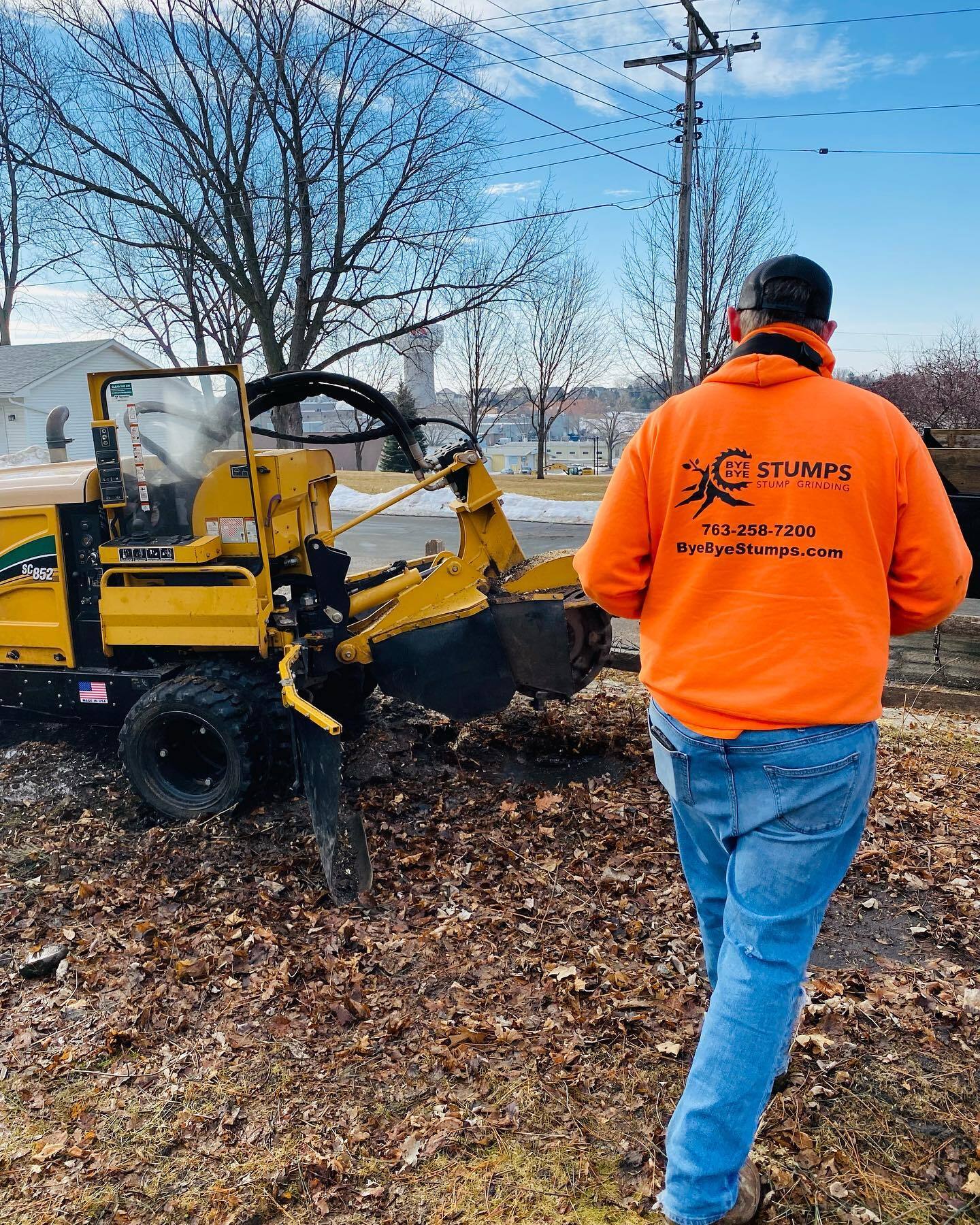 Finished stump grinding job in Richfield, MN