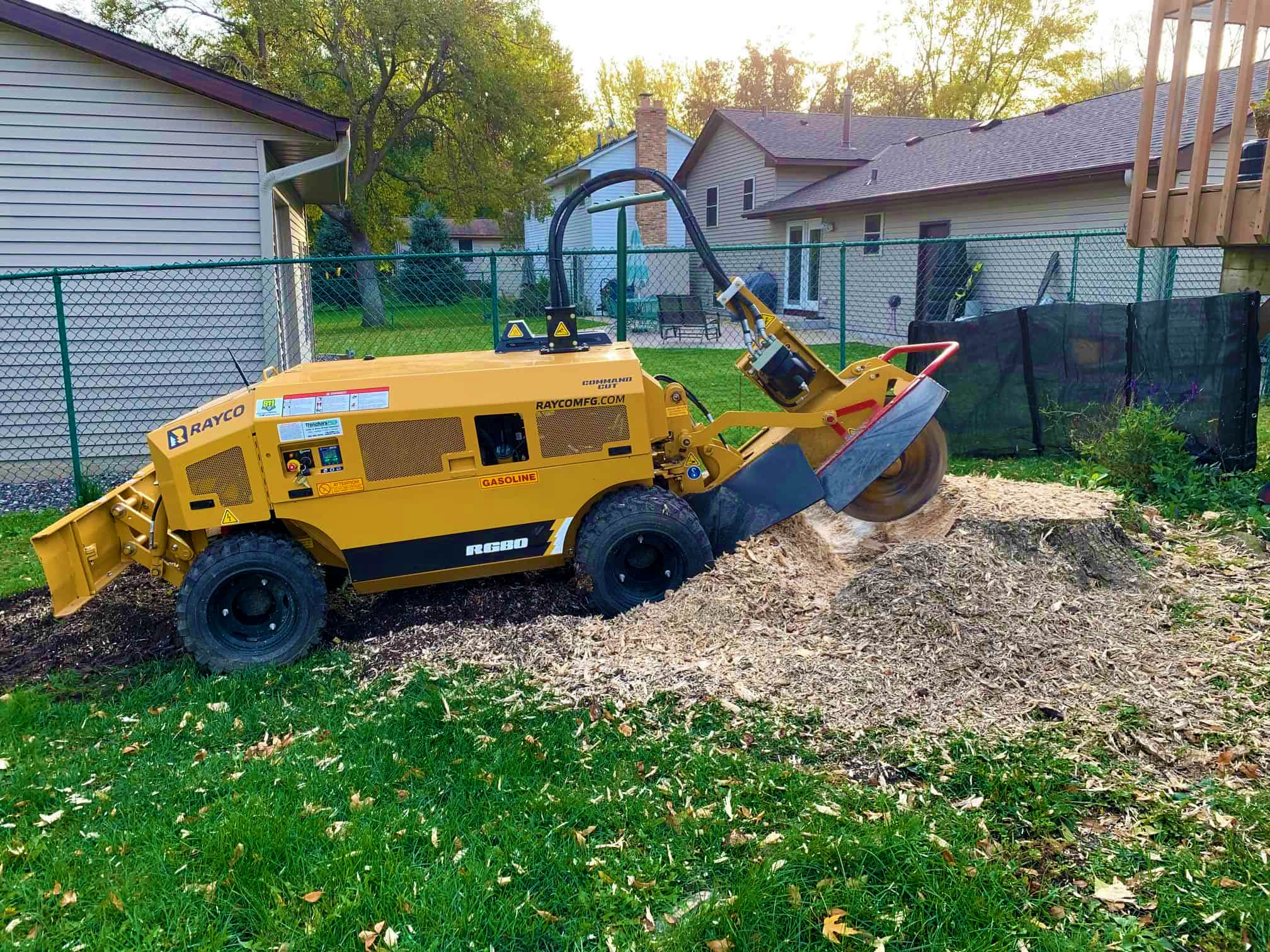 Finished stump grinding job in Savage, MN