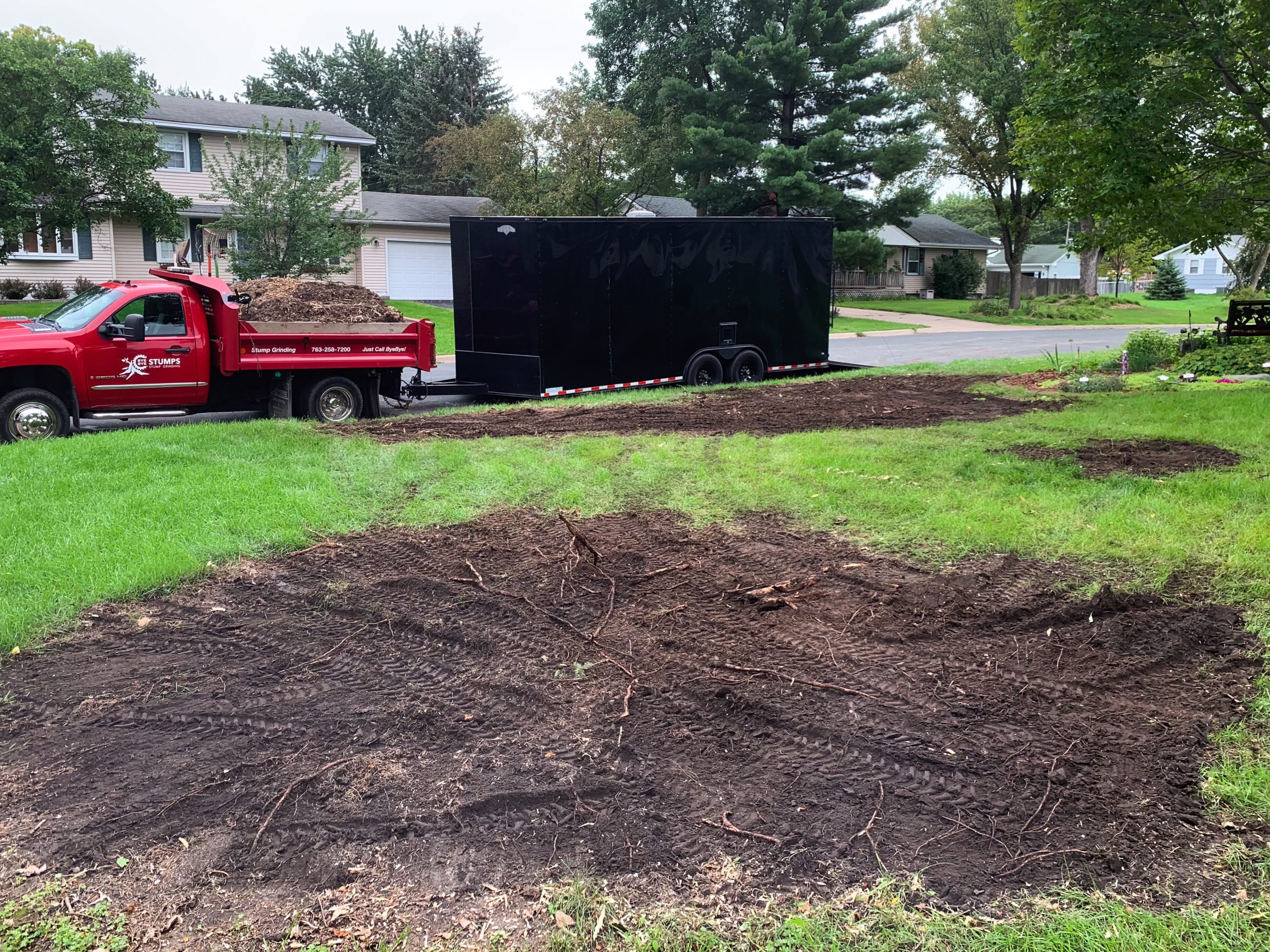 Finished stump grinding job in Champlin, MN